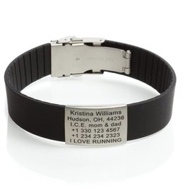 Id Bracelets Icetagsid Emergency Id Bracelet Black