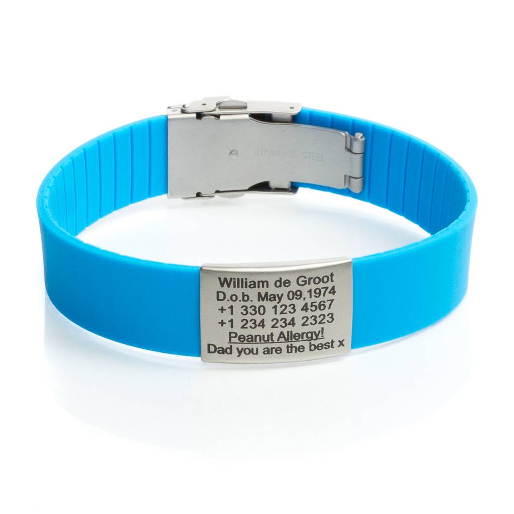 Icetags Safety Id Bracelet Icetagsid Sport Id Bracelet Light Blue