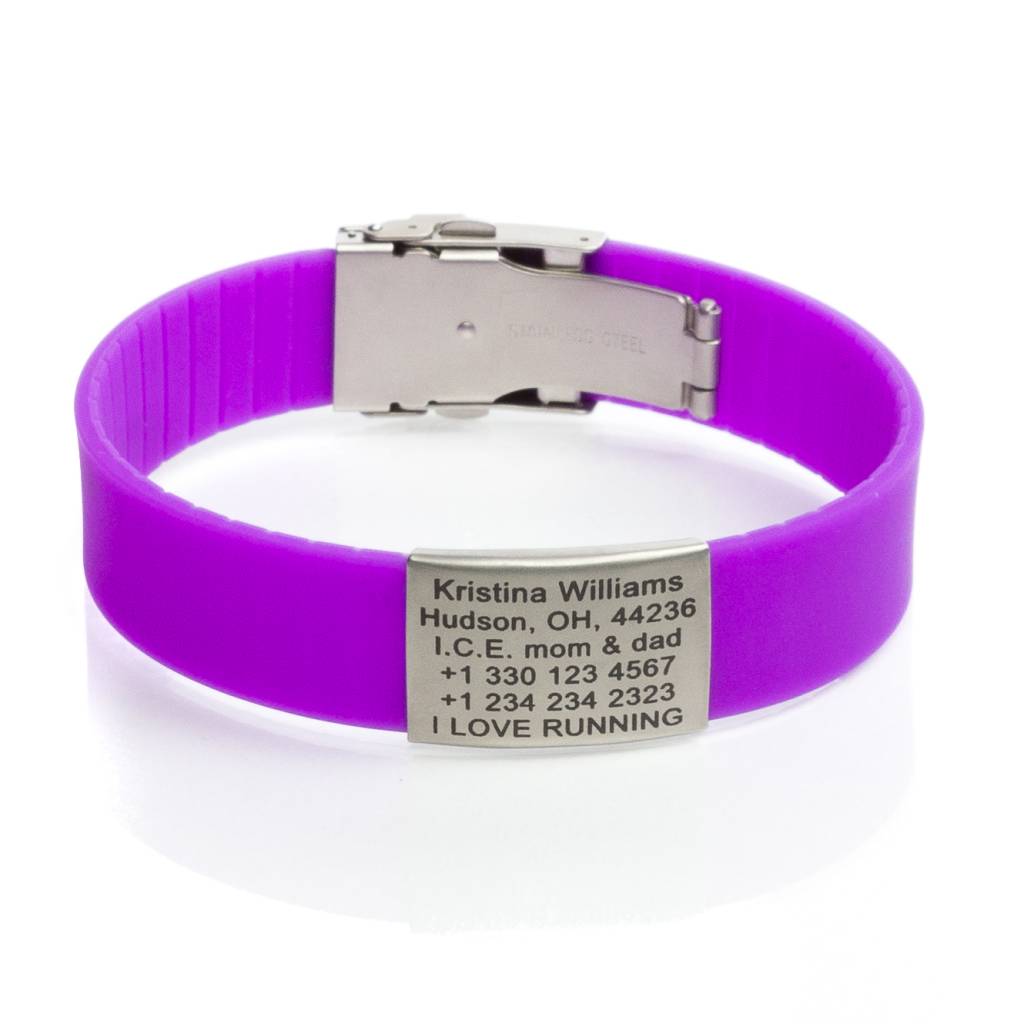 Sport Id Bracelet Purple Icetagsid Sport Id Bracelet Purple