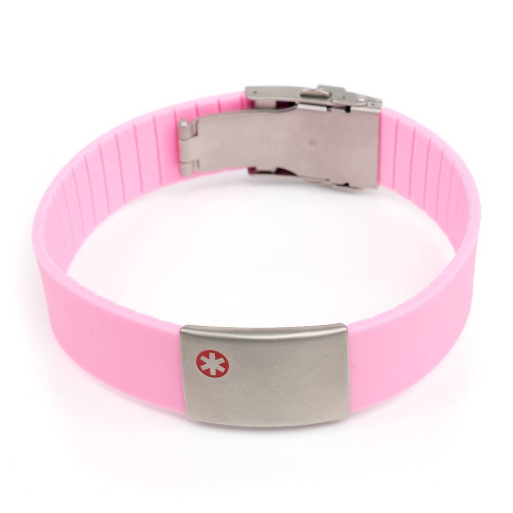 Emergency Medical Id Bracelet Icetagsid Medical Bracelet Pink