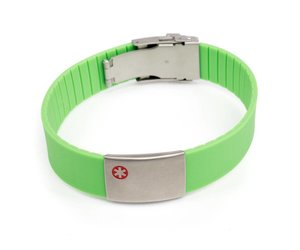Green Medical Rubber Id Bracelet Icetagsid