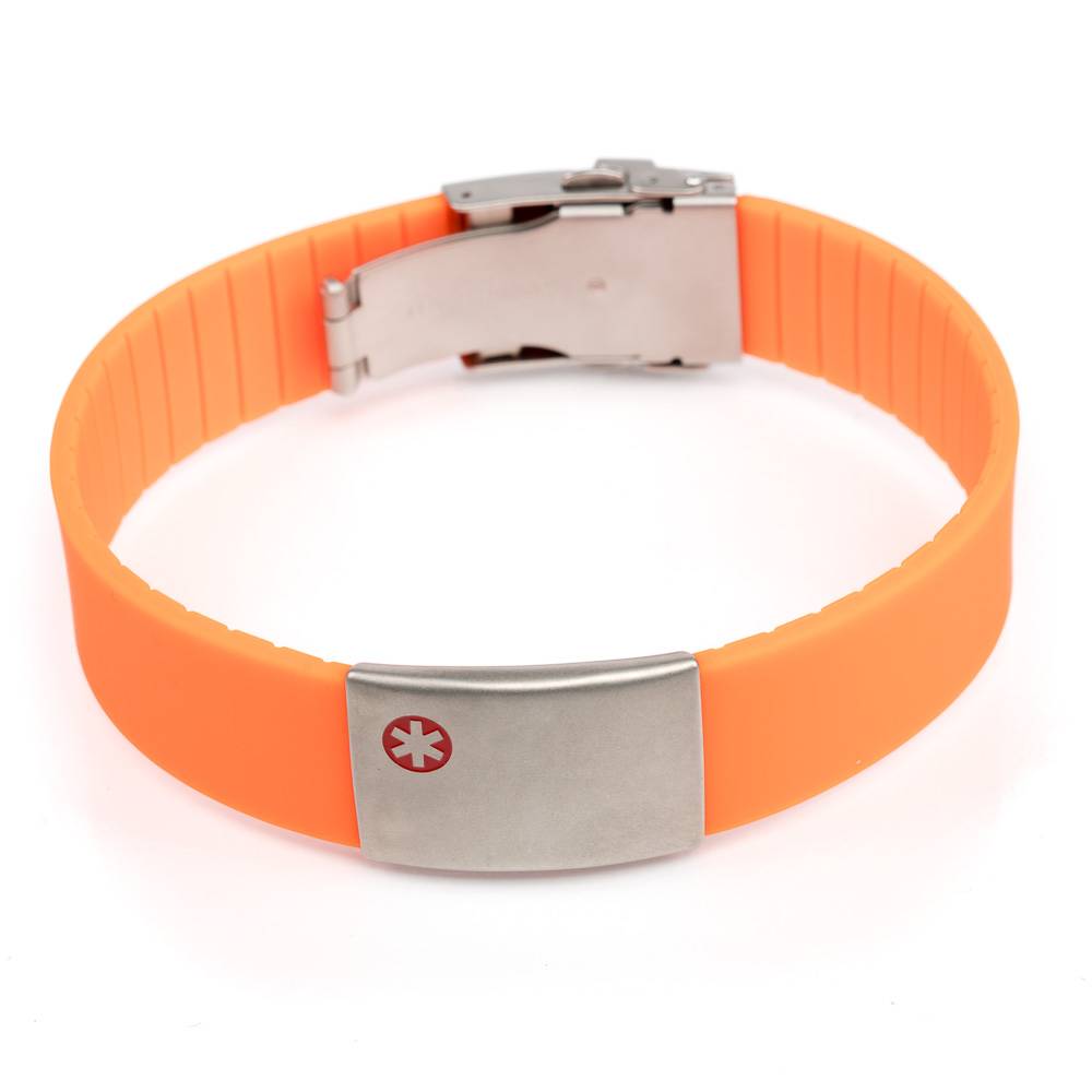 Medical Bracelet Orange Icetagsid Medical Bracelet Orange