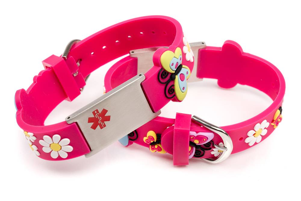 Allergy Id Bracelet Kids Fuchsia Icetagsid Allergy Id Bracelet Kids Fuchsia