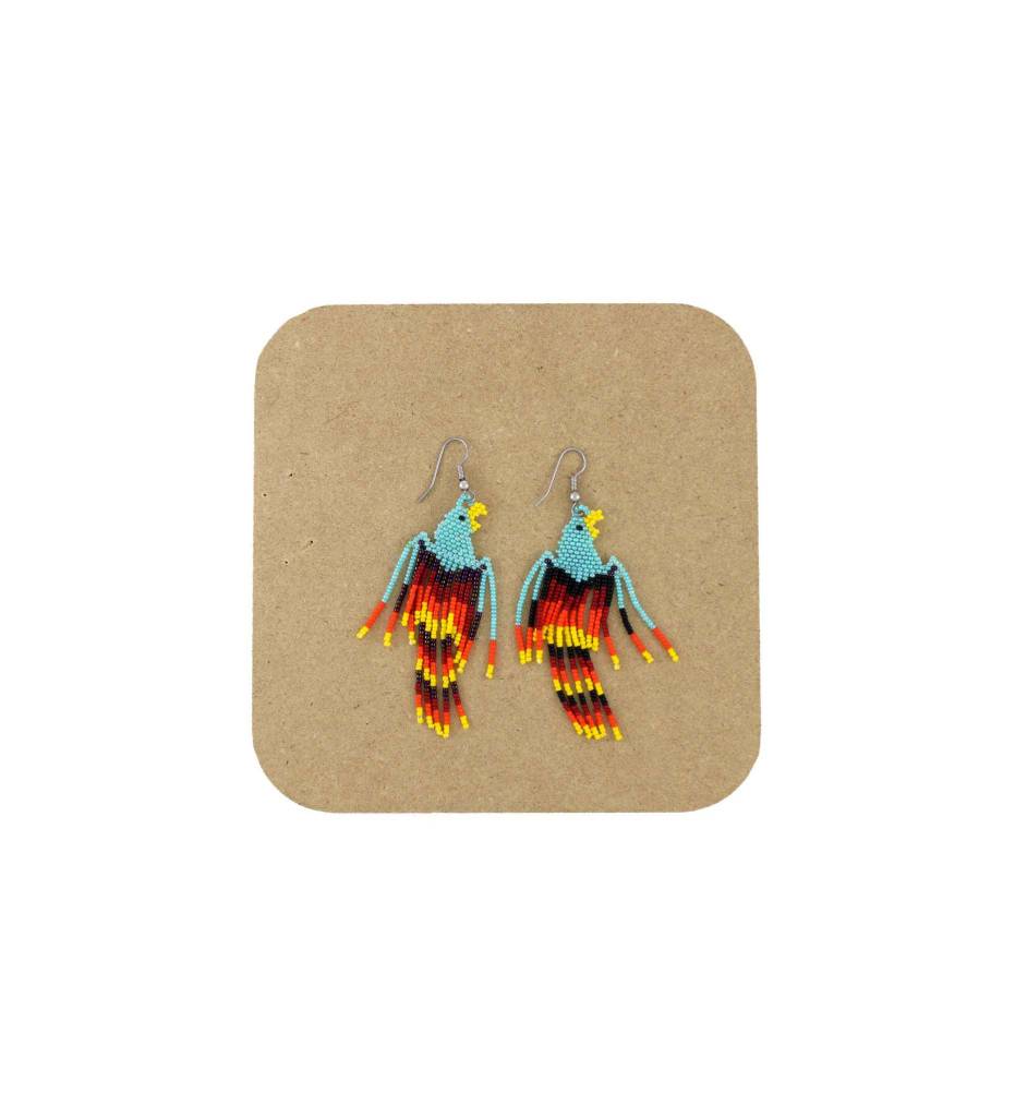 Ab Various Color Beaded Parrot Earrings The Choctaw Ab Various Color Beaded Parrot Earrings