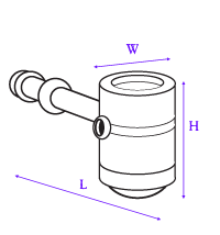 image showing how hammer hand pipe was measured