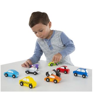 Melissa & Doug Wooden Cars Set - 9 Pieces
