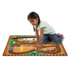 Melissa & Doug Round the Construction Zone Work Site Rug & Vehicle Set