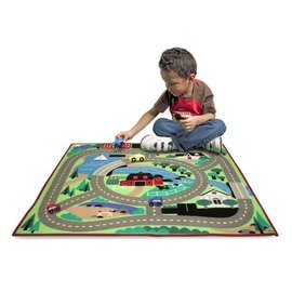 Melissa & Doug Round the Town Road Rug & Car Set