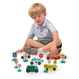 Melissa & Doug Wooden Vehicles and Traffic Signs