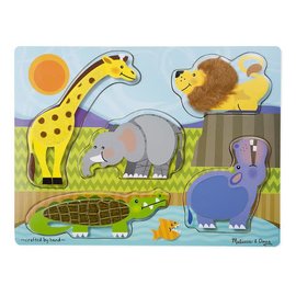 Melissa & Doug Zoo Animals Touch and Feel Puzzle - 5 Pieces