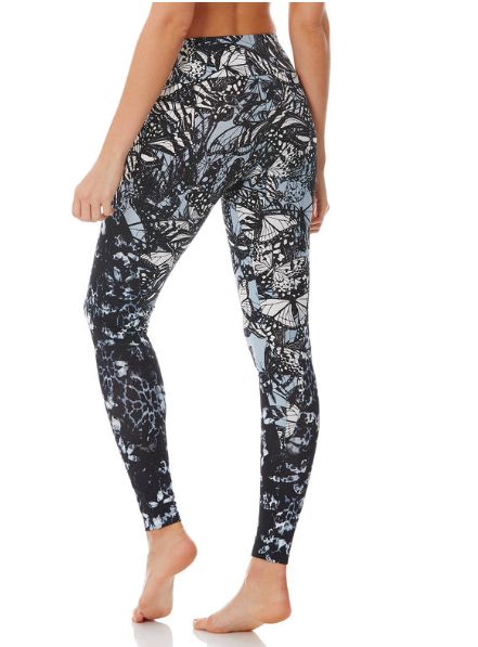 Peony Butterfly Print Compression Leggings