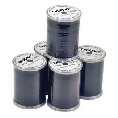 Embroidery Thread - Black color (box of 5 spools) 1200 yds.60 wt