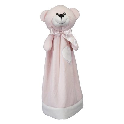 Checker Blankey Buddy Bear Pink 20in