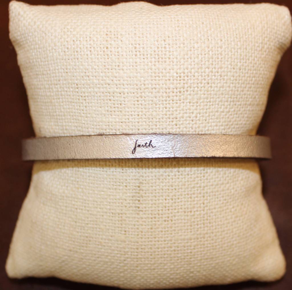 Laurel Denise Silver Faith Leather Bracelet Ivory Birch Laurel Denise Silver Faith Leather Bracelet