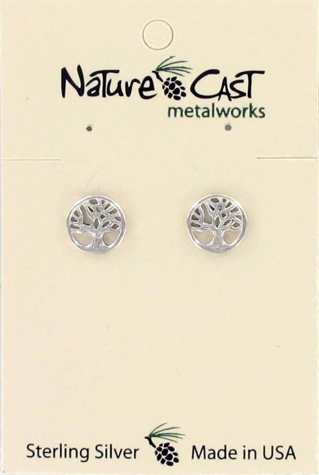 Sterling Silver Post Earrings Tree Of Life Flair Boutique Nature Cast Sterling Silver Post Earrings Tree Of Life