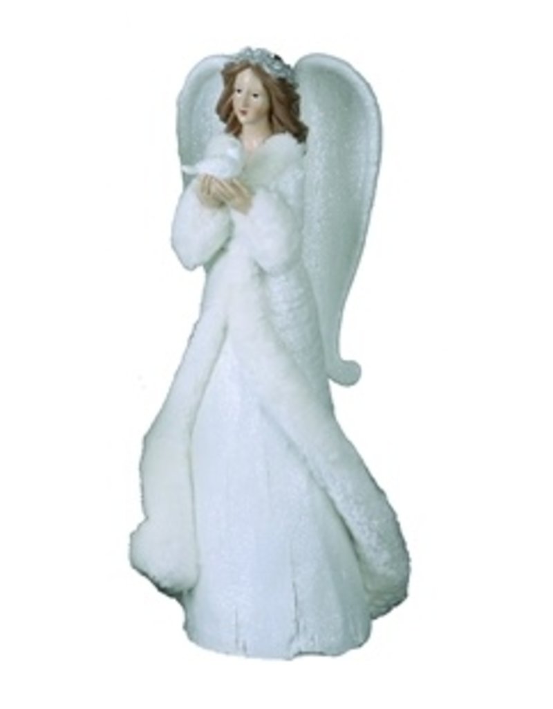 Transpac White Elegant Angel With Bird Transpac White Elegant Angel With Bird