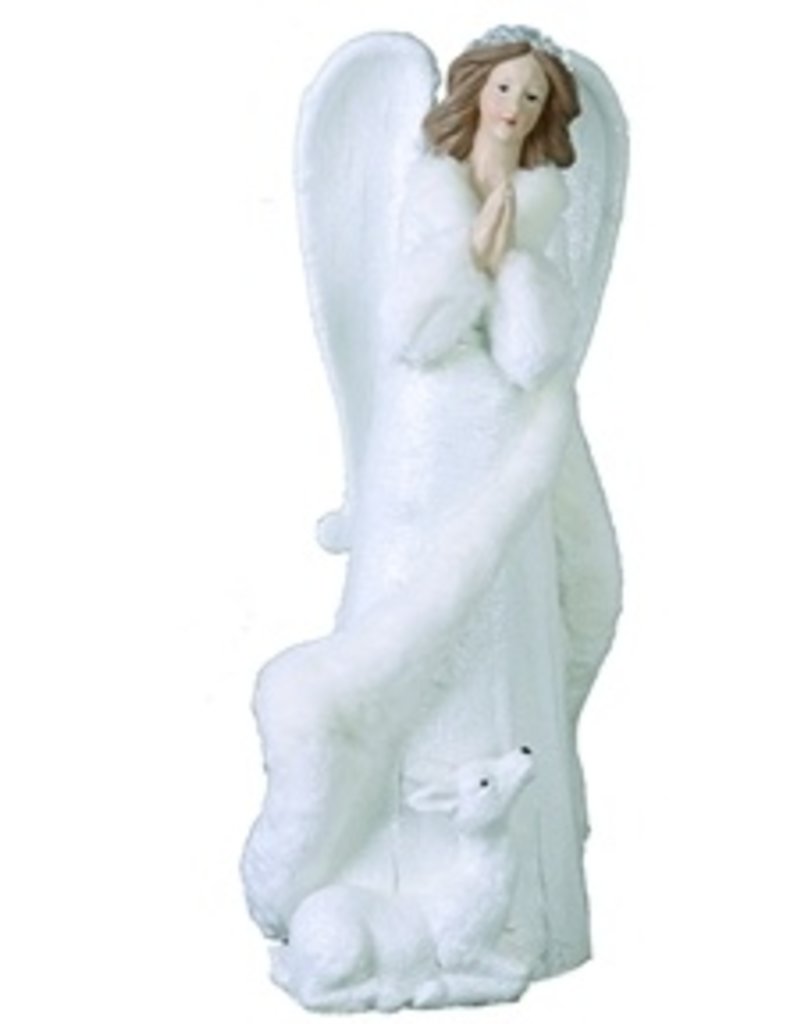 Transpac White Elegant Angel With Deer Transpac White Elegant Angel With Deer