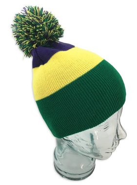 mardi gras knit hat