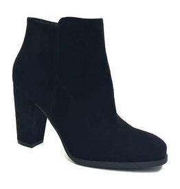 black faux suede booties