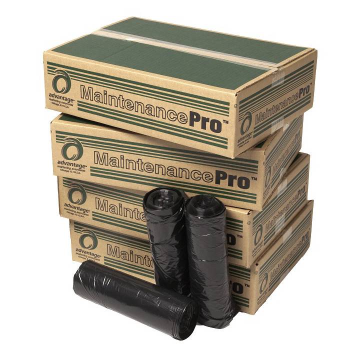 Earthsense 56 Gallon Recycled Trash Can Liners - 2 Mil, 43x47 Inches, Black, Case Of 100