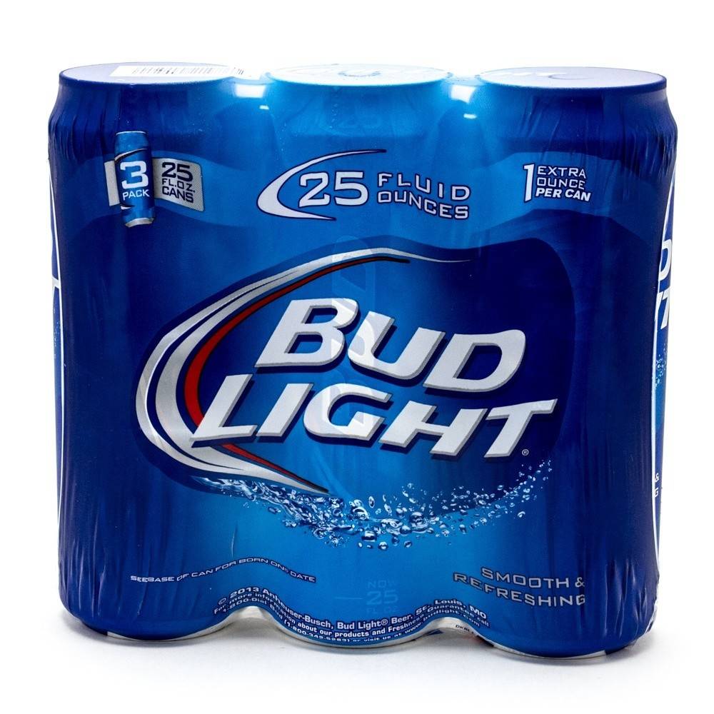 Bud Light 25oz 3Pk Cans Fountain Liquor