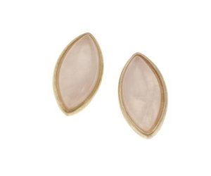 Canvas Marquis Rose Quartz Stud Earring Nest Feathers Gifts