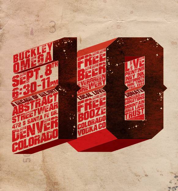 September 9/8 Buckley Omega 10 year anniversary party