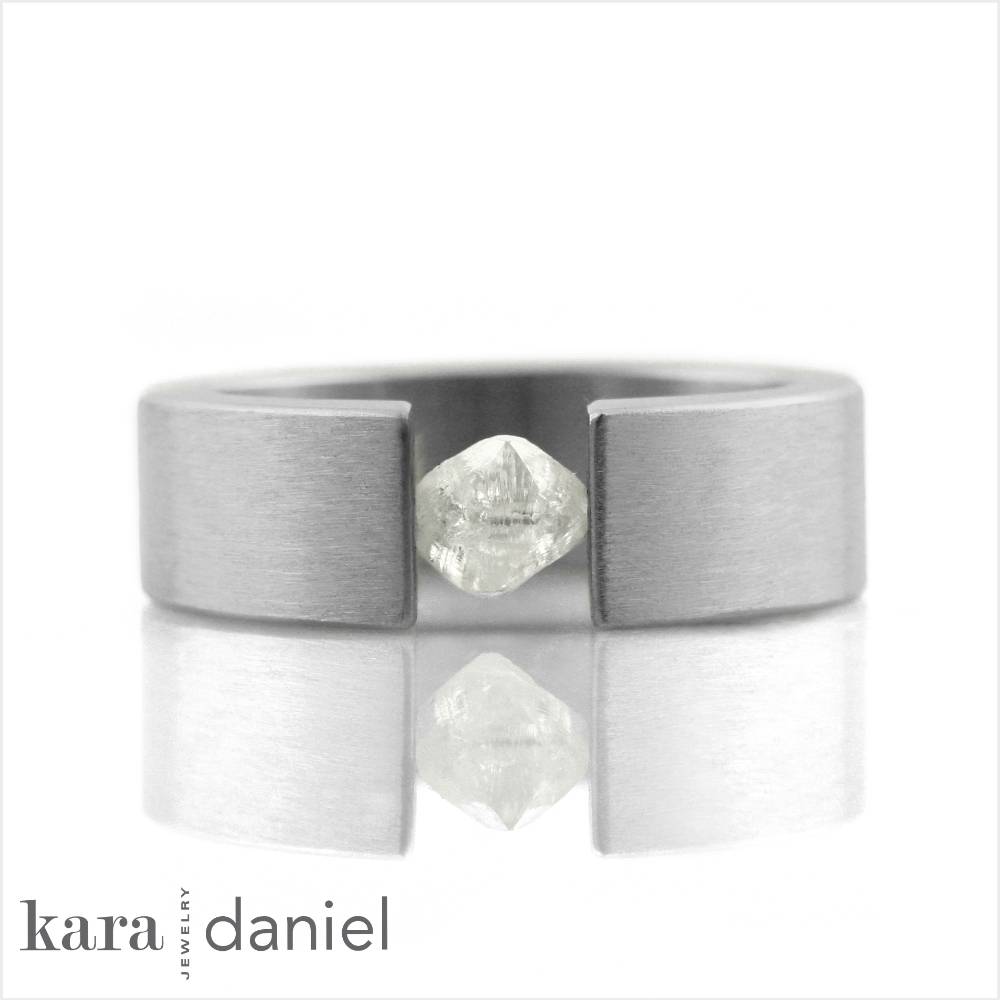 ‘the one’ tension-set raw diamond ring
