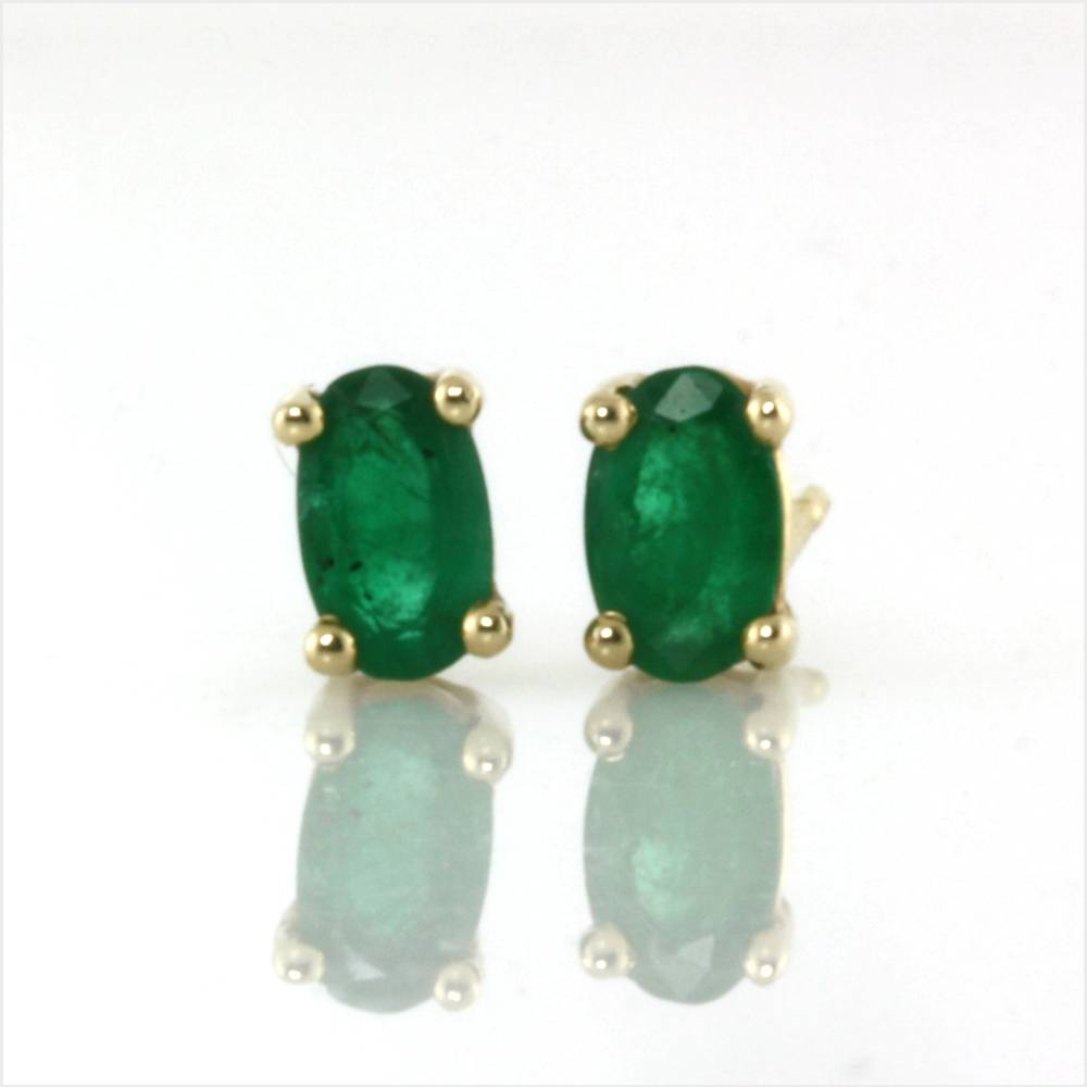 upcycled emerald earrings