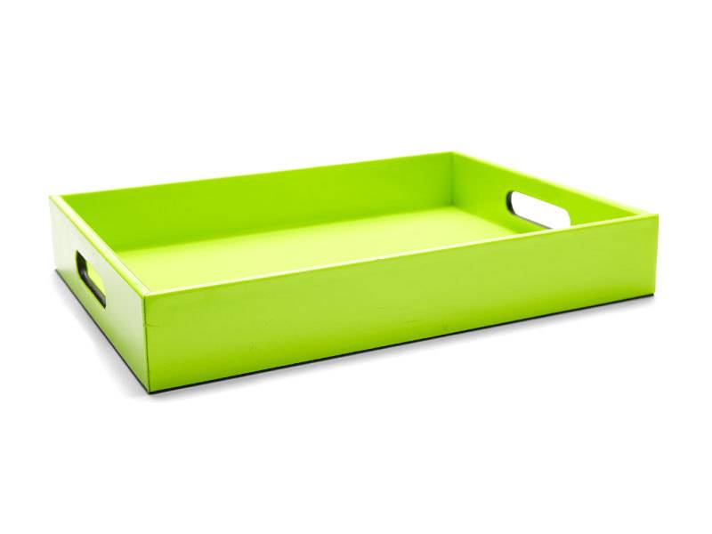 Green Faux Leather Serving Tray Timeless Table