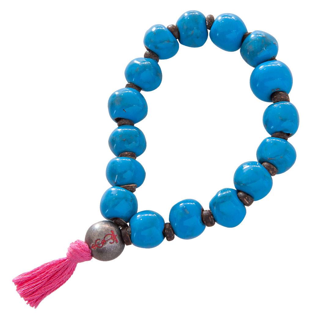 Simbi Haiti Large Clay Bead Bracelet With Tassel Morsel Munk