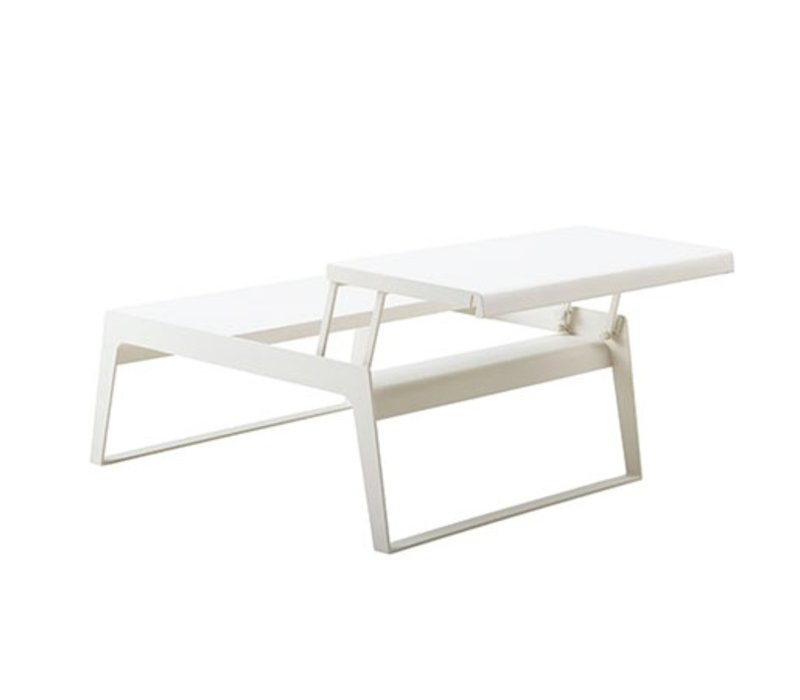 Cane Line Chill Out Coffee Table With Dual Height Top In White Chill Out Coffee Table With Dual Height Top In White Aluminum