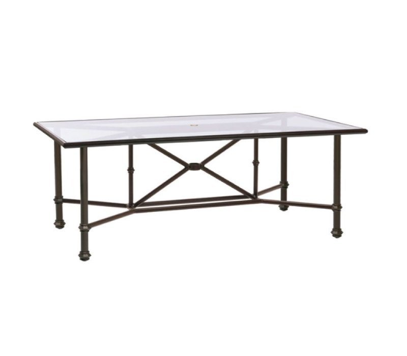 Brown Jordan Campaign 44 X 78 Dining Table With Gl Top And Campaign 44 X 78 Dining Table With Gl Top And Umbrella Hole