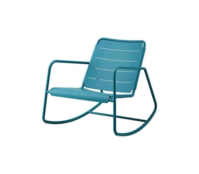 Cane Line Copenhagen Rocking Chair In Aqua Aluminum Kolo Collection Copenhagen Rocking Chair In Aqua Aluminum