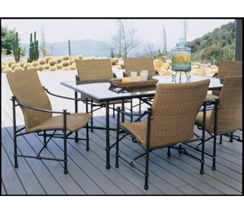 Brown Jordan Campaign 44 X 78 Dining Table With Gl Top And Campaign 44 X 78 Dining Table With Gl Top And Umbrella Hole