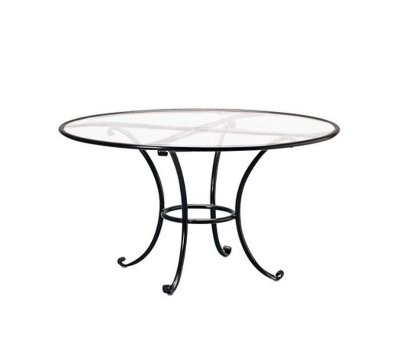 Brown Jordan Roma 48 Inch Round Dining Table With Clear Glass Top Roma 48 Inch Round Dining Table With Clear Glass Top