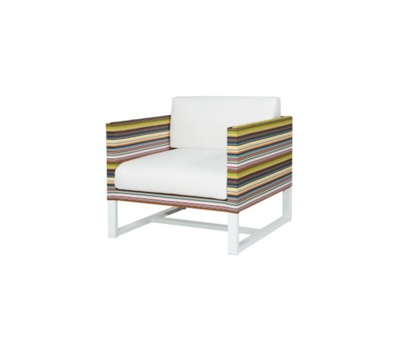 Mamagreen Stripe 1 Seater Lounge Chair Powder Coated Aluminum Frame Stripe 1 Seater Lounge Chair Powder Coated Aluminum Frame Textilene Twitc Stripes Upholstery