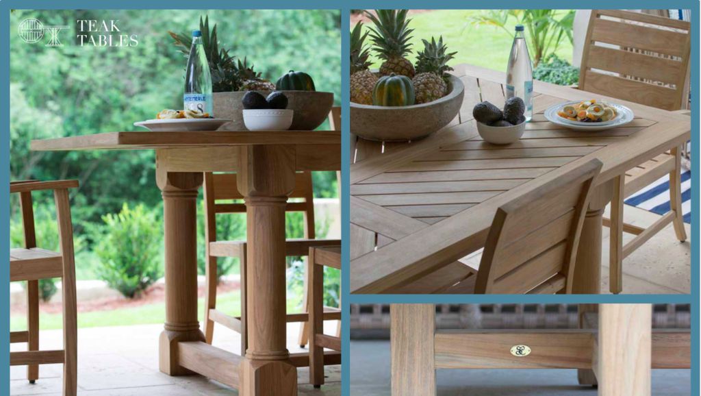 Summer Classics Lakes 96x42 Teak Dining Table In Natural Kolo Lakes 96x42 Teak Dining Table In Natural