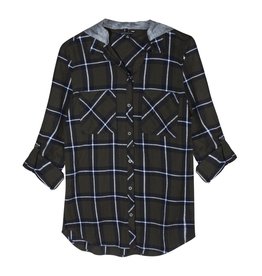 Charli Plaid Top W/ Hood