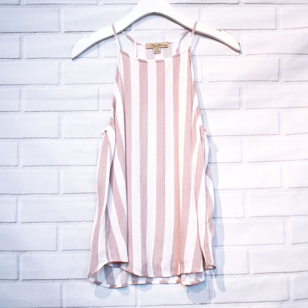 HIgh Neck Stripe Top