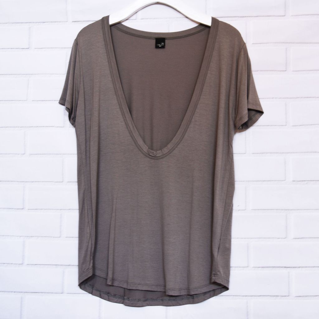 Deep Round Scoop Neck Tee