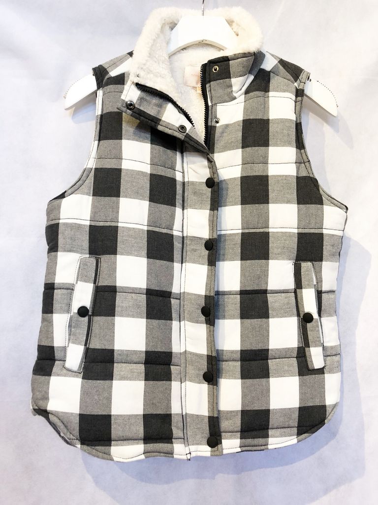 Skies are Blue Puffer Plaid Vest