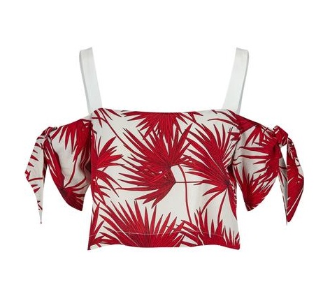 Palm Print Crop Top