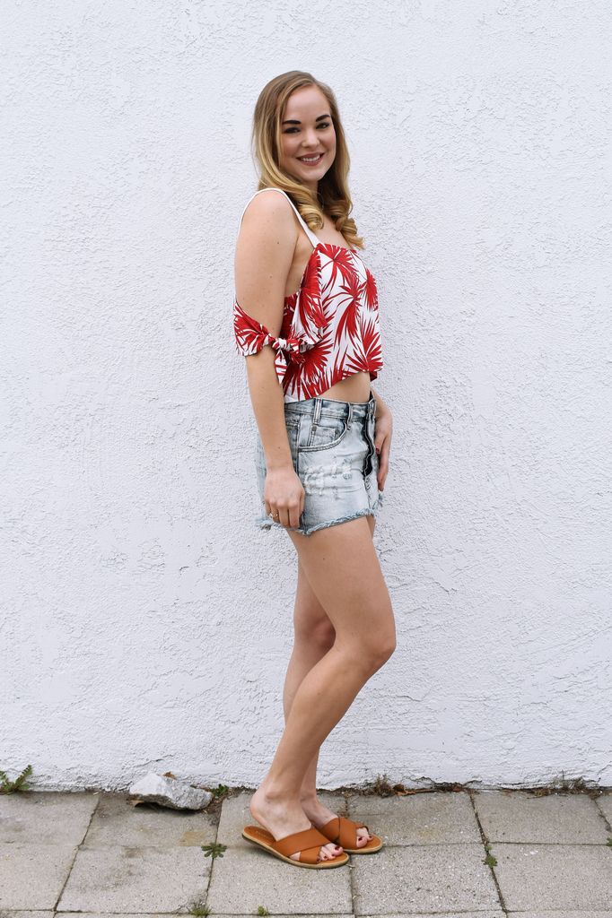 Palm Print Crop Top