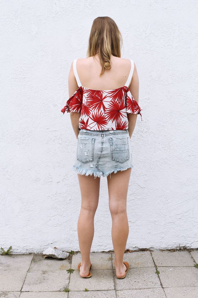 Palm Print Crop Top