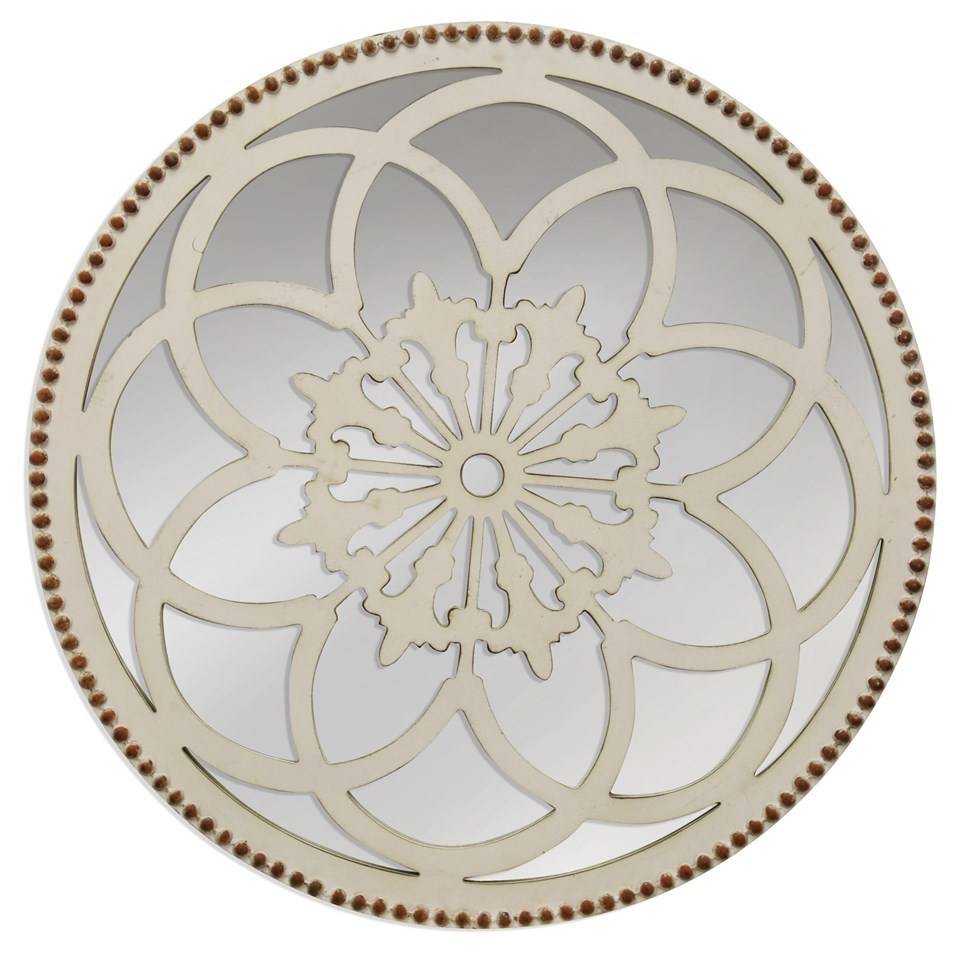Round Flower Mirror Beckman S Antique Wood Flower Mirror