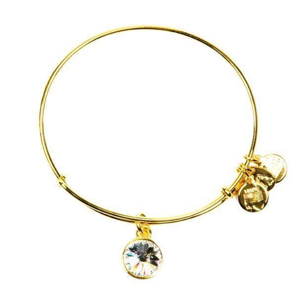 Alex And Ani Bracelet Birthstone April Crystal Shiny Gold Alex And Ani Bracelet Birthstone April Crystal Shiny Gold Finish
