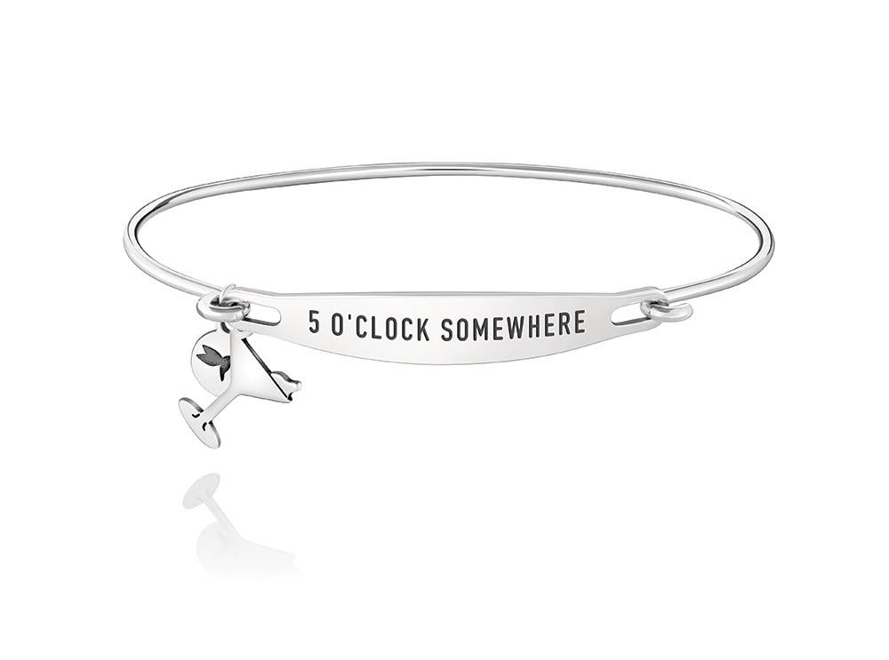 Chamilia Spoken Bracelet Five O Clock Somewhere Id Chamilia Spoken Bracelet Five O Clock Somewhere Id Bangle Sterling Silver Sz