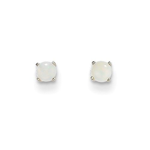 14k White Gold 3mm Opal Stud Earrings Heather S Jewelry 14k White Gold 3mm Opal Stud Earrings