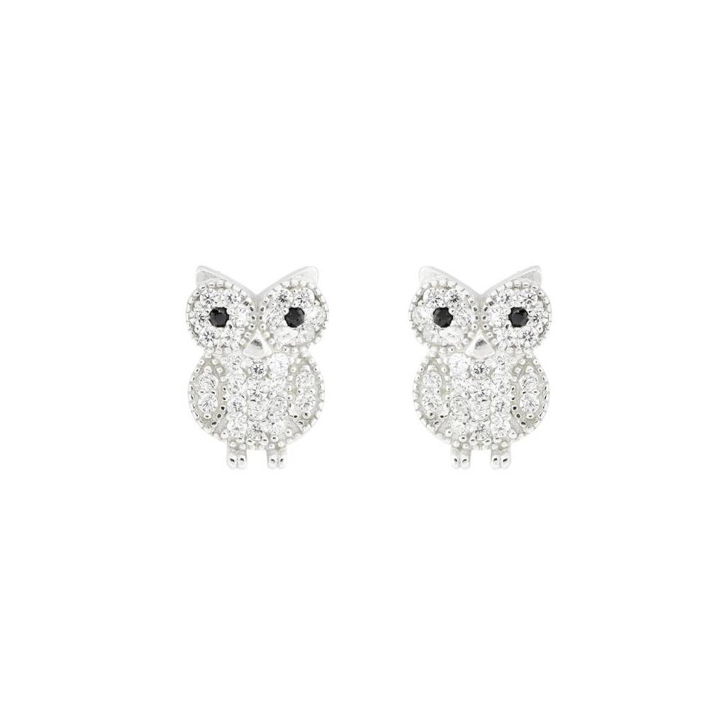Owl Stud Earrings Best All Earring Photos Kamilmaciol Com Sterling Silver Rhodium Plated Cz Owl Stud Earrings Heather S Jewelry